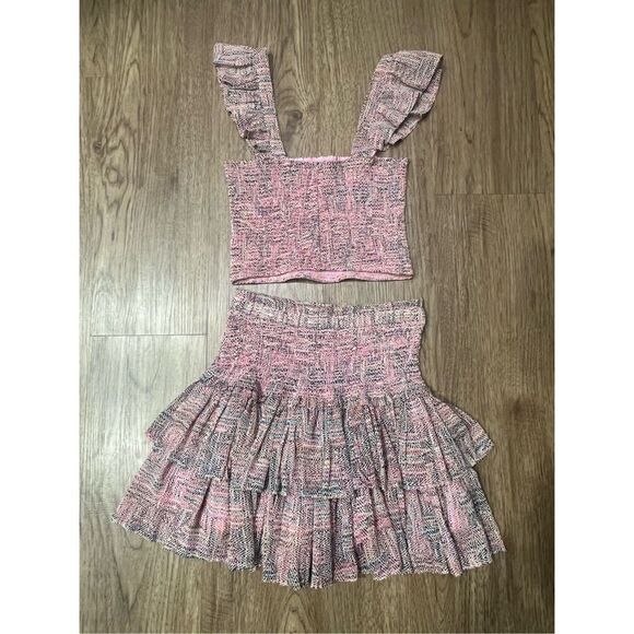 Reset by Jane Flutter Crimped Sleeve Smocked Top and Skirt Set NWOT$168 - Picture 4 of 5